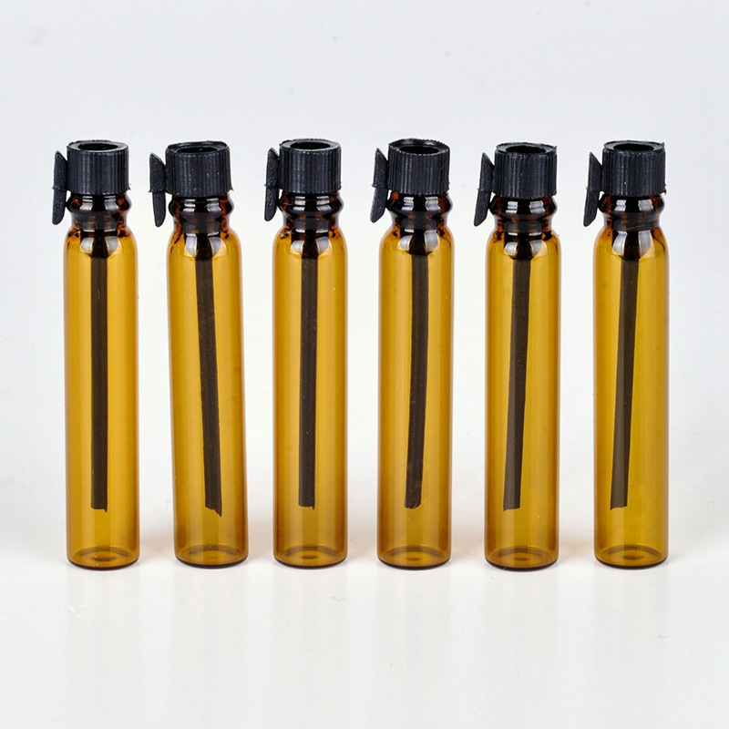 Perfume Fragrance Lab - 100pcs 1/2ml Mini Amber แก้วขนาดเล็กขวดน้ําหอมขวดห้องปฏิบัติการ Liquid